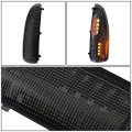 Compatible With Ford Super Duty Excursion Chrome Housing Towing Side Mirror Turn Signal Light Black Amber Led