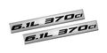 2x Pair Set 6 1l 370ci Black On Silver Highly Polished Real Aluminum Emblems Of 2