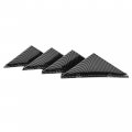 Kuafu 4pcs Universal Rear Bumper Lip Splitter Diffuser Shark Fins Spoiler Trim Covers Decoration Set Abs Plastic Carbon Fiber