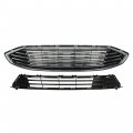 Waltyotur Front Bumper Upper Lower Grille Assembly Replacement For Ford Fusion 2017 2018 Hs73-8200
