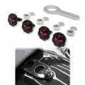 Httmt Mt414-003- Black Gear Skull License Plate Mount Hardware Wrench Lockwasher Nut 1 4 Screw 