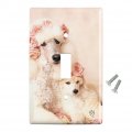 Poodles Mother And Daughter Puppy Dog Plastic Wall Decor Toggle Light Switch Plate Cover