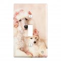 Poodles Mother And Daughter Puppy Dog Plastic Wall Decor Toggle Light Switch Plate Cover 