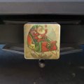 Christmas Holiday Retro Antique Santa Sleigh Tow Trailer Hitch Cover Plug Insert