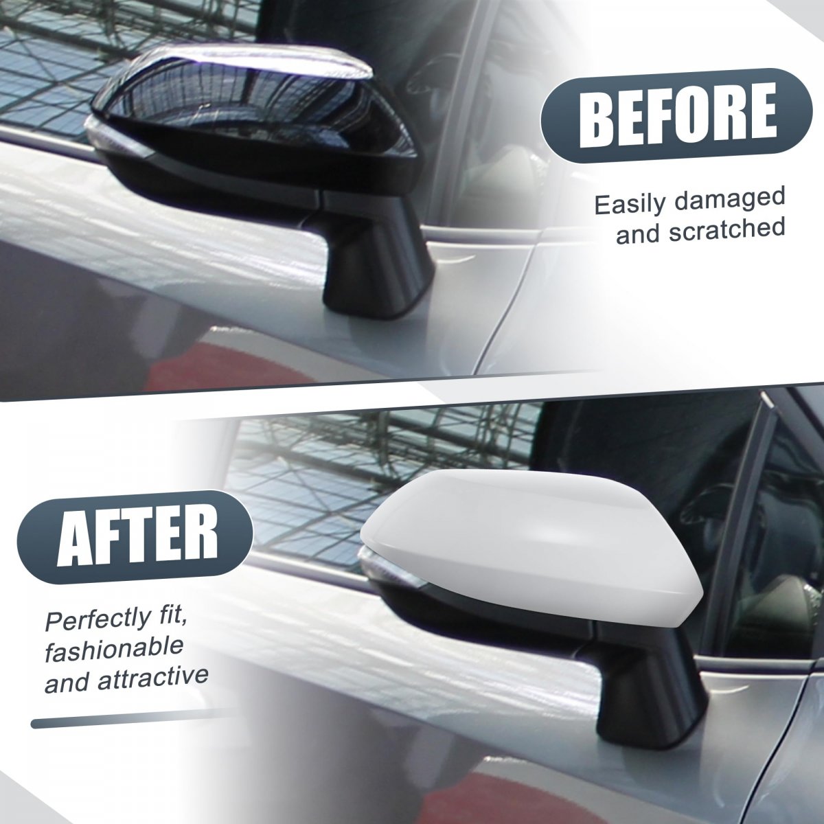 Car Rear View Right Passenger Side Mirror Cover Cap Replacement White For Toyota Corolla 2020-2023 Guard Covers Exterior
