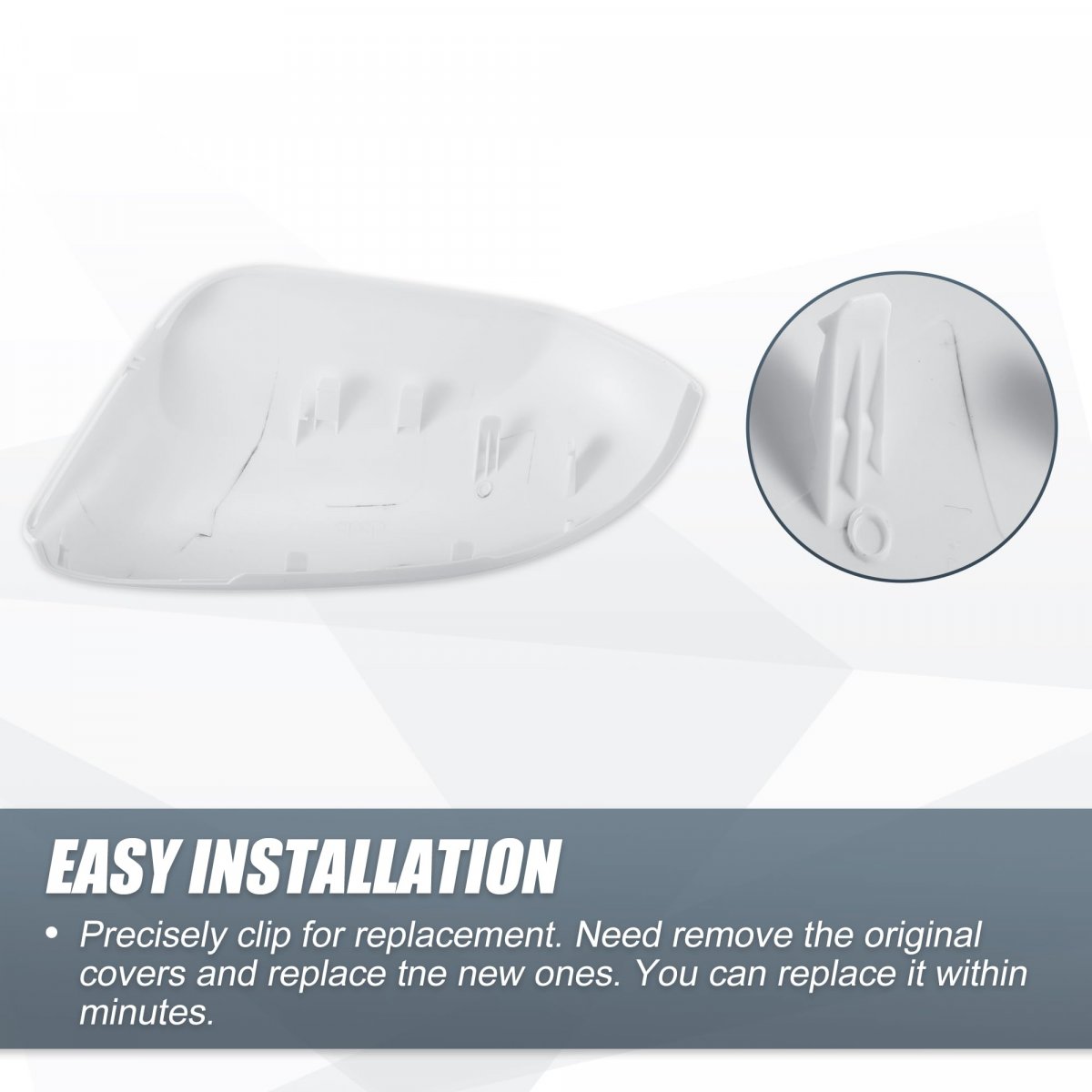 Car Rear View Right Passenger Side Mirror Cover Cap Replacement White For Toyota Corolla 2020-2023 Guard Covers Exterior