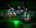 Ledglow 12pc Advanced Green Led Motorcycle Accent Neon Underglow Lighting Kit 4 Patterns Brightness Levels 6 Flexible Light