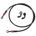 Brake Hose An3 28 90 Degree M10 Motorcycle Hydraulic Line Oil Pipe Fitting For Atv Motocross Racing Bike 120cm Black 1set 