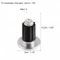 X Autohaux 1 Pair 7 8 22mm Motorcycle Hand Grips Handlebar End Slider Caps Plugs Aluminum Alloy Silver Tone