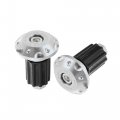 X Autohaux 1 Pair 7 8 22mm Motorcycle Hand Grips Handlebar End Slider Caps Plugs Aluminum Alloy Silver Tone
