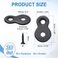 30 Pcs Figure 8 Fastener With Screws Table Top Desk Connector Bracket Heavy Duty Hardware Mounting Clips For Wood Black
