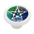 Pagan Pentagram Of Seasons Decorative High Gloss Ceramic Drawer Knob 