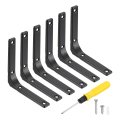 6pcs Floating Shelf Brackets 5 X Inch L-shape Wall Bracket Supports With Screws For Wood Shelves Cabinets Countertop Support 