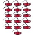 16 Pack 2 5 In Led Side Marker Clearance Lights Red Lens Light Waterproof Universal Mount Trailer For Truck Rv Bus And Atv 