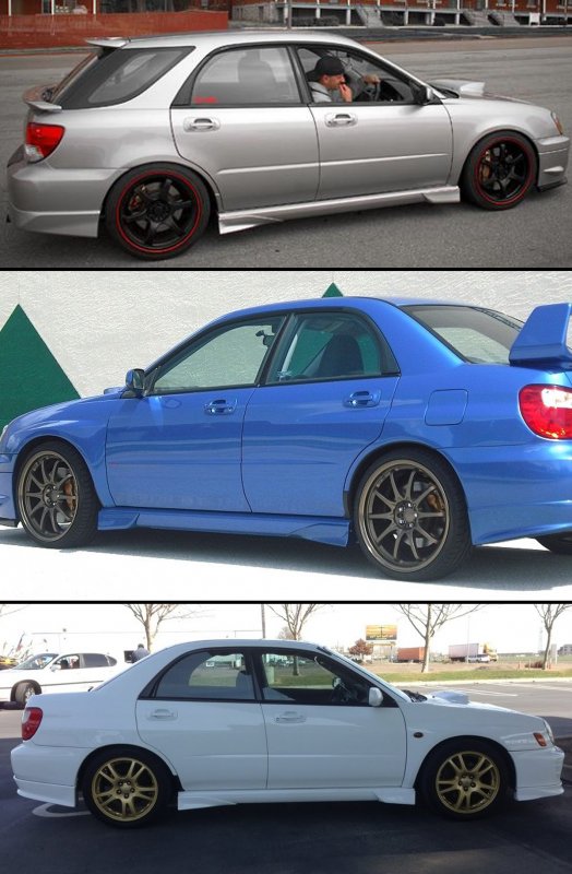 Fits For 2002-2007 Impreza Wrx Sti Gd Front Rear Side Aero Guard Strake Spats Combo