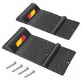 Goplus Garage Parking Stops 2 Pack Mat With Adhesive Tape Mounting Bolts Reflective Strips Non-slipping Surface Anti-skid Wheel 