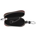 Kimiss Universal Car Key Case Holder For Auto Keys Pu Leather Zipper Storage Bag Cover Black Compact Design Protects From