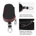 Kimiss Universal Car Key Case Holder For Auto Keys Pu Leather Zipper Storage Bag Cover Black Compact Design Protects From