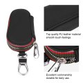 Kimiss Universal Car Key Case Holder For Auto Keys Pu Leather Zipper Storage Bag Cover Black Compact Design Protects From