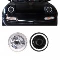 Head Lights For Most Vehicles Universal 7 Inch Round Chrome With White Ccfl Halo Headlight Conversion By Ikon Motorsports