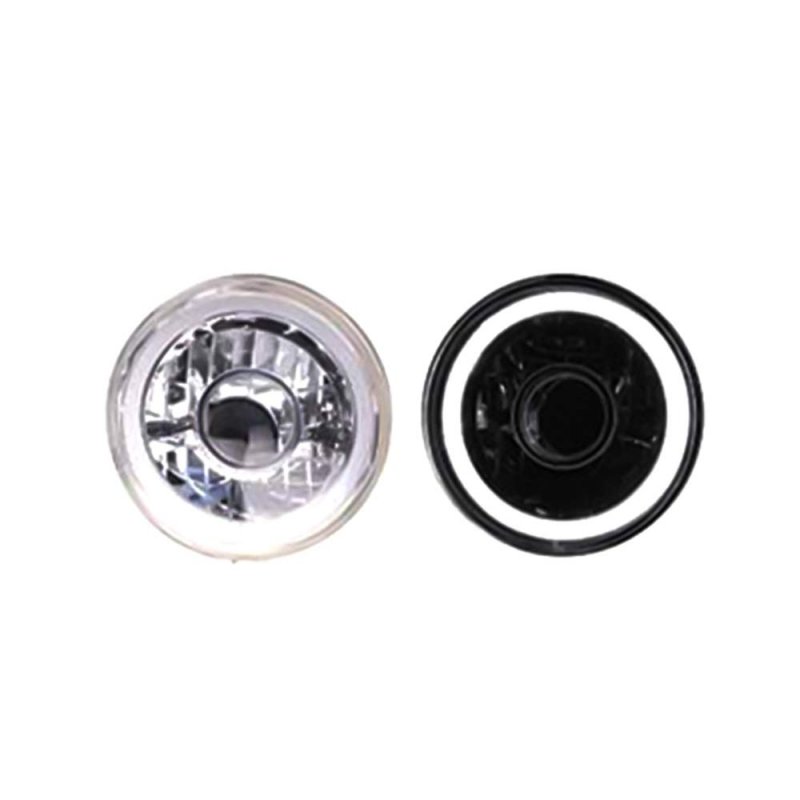 Head Lights For Most Vehicles Universal 7 Inch Round Chrome With White Ccfl Halo Headlight Conversion By Ikon Motorsports