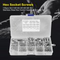 Socket Head Cap Screw Assortment Set 135pcs M2 5 M3 M4 M5 M6 M8 Stainless Steel Hex Metric Screws Bright Finish Bolts Nuts Kit