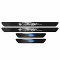 Ipick Image For Ford Mustang Script Real Carbon Fiber 4 Pcs Universal Door Sill Step Protector Guard Decal Plates