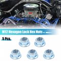 Uxcell 5pcs Metal M12 Thread Universal Hexagon Lock Screw Nut Fasteners For Car Motorcycle