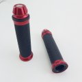 Okstno Motorcycle 7 8 Cnc Hand Grips Aluminum Rubber Gel Handlebar For Sport Bike Red