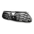 Front Bumper Chrome Grille Mesh Honeycomb Grill With View Camera Hole Replacement For 2020 2021 2022 Highlander Sport Utility 4