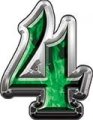 Reflective Inferno Green Flames Number 4 