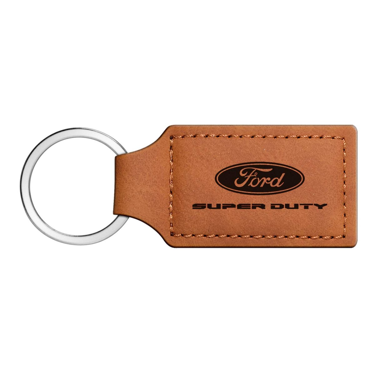 Ford Super-duty Rectangular Brown Leatherette Key Chain