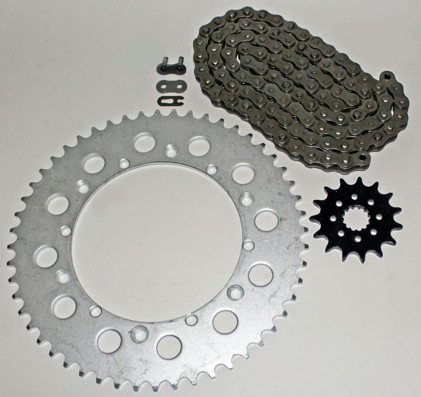 Non O Ring Chain And Sprocket Kit For Yamaha Yz250 1987 To 1998 15 Tooth Front 49 Rear With 114l