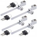 Sliding Glass Door Showcase Window Ratchet Lock 141mm Long Zinc Alloy Chrome Finish Fit For Thickness 2mm-6mm Keyed Alike 5pcs 