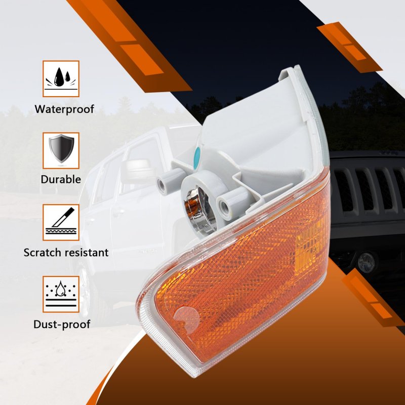 Front Turn Signal Side Marker Light Cover For Patriot 2007 2008 2009 2010 2011 2013 2014 2015 2016 2017 Passenger Right Corner