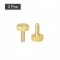 Uxcell Knurled Thumb Screws M3x10mm Flat Brass Bolts Grip Knobs Fasteners For Pc Electronic Mechanical 2pcs