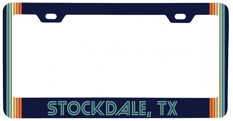 Stockdale Texas Car Metal License Plate Frame Retro Design