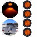 Ocpty 4led Side Marker Light 4pcs 2 5a Amber Round Trailer Lamp Stop Turn Tail W Rubber Grommet Fit For Boats Truck Pickups 12v