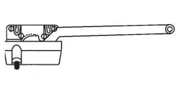 Casement Window Operator Right Hand Single Arm Sill Mount Nylon Roller Gold 9 5 In