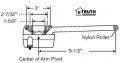 Casement Window Operator Right Hand Single Arm Sill Mount Nylon Roller Gold 9 5 In