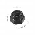 Uxcell Hex Lock Nuts M2 5 X 0 45mm Carbon Steel Nylon Insert Self-locking For Fasteners 100pcs Black
