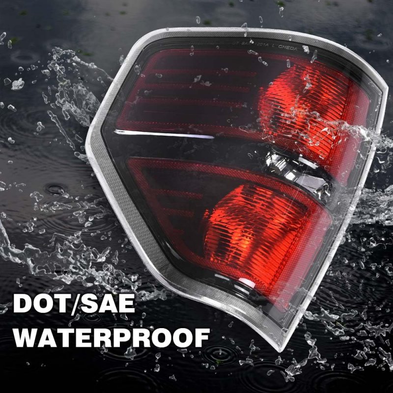 Left Tail Light For 2009-2014d F150 Pickup Dark Red Rear Brake Lamp Assembly Fits 2 Or 4 Door Regular And Crew Cab Not For
