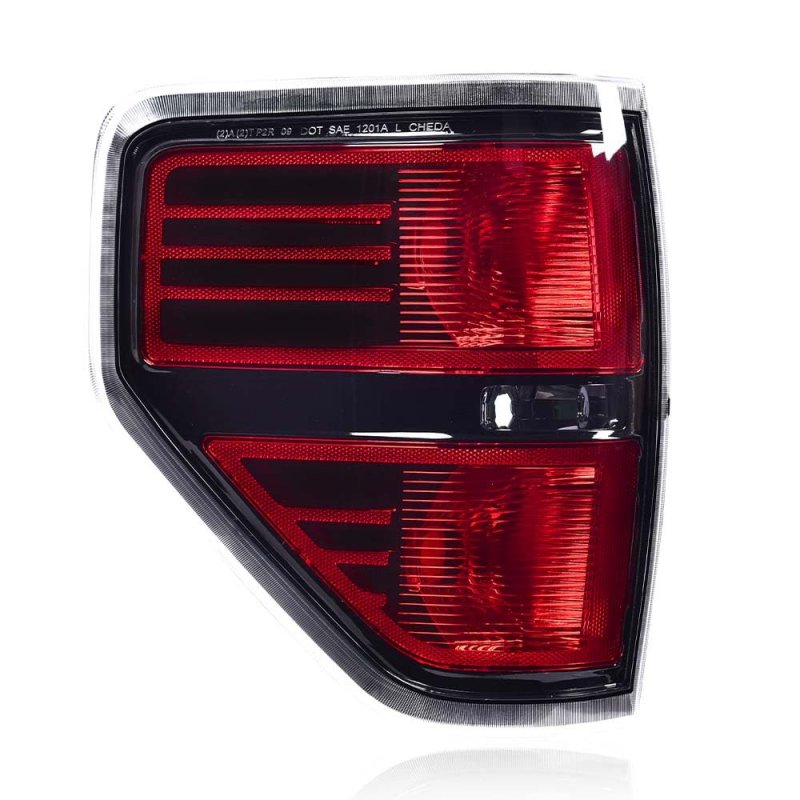 Left Tail Light For 2009-2014d F150 Pickup Dark Red Rear Brake Lamp Assembly Fits 2 Or 4 Door Regular And Crew Cab Not For