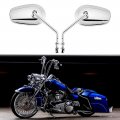 8mm Chrome Motorcycle Rear View Side Mirrors For Harley Sportster Softail Touring Road King Street Glide 5 In Oval Convex Glass 
