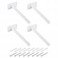 4pcs Floating Shelf Bracket 6 X 2 Wall Mounting Blind Support Hidden For Wood Shelves White 