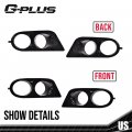 G-plus Front Bumper Fog Light Frames Compatible With Bmw 3 Series E46 Lamp Cover Pair Left Right Bright Black Accessories