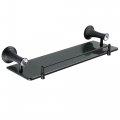 Alise Glass Shelf Bathroom Shelves With Guard Rail Wall Mount Floating For Tempered Rack Storage Organizer Gml400-b Black 