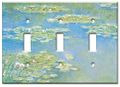 Art Plates Triple Gang Toggle Decorative Metal Wall Plate Monet Water Lilies 