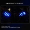 Everbright 1pair Blue 70mm Car Led Cotton Lights Angel Eyes Halo Rings Cob Light Circle Ring Headlight Lamp With Housing 12v