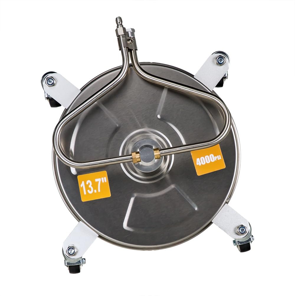 4000 Psi 13 7 In Pressure Washer Surface Cleaner With Wheels For Driveway Patios And Large Surfaces 1 4 Quick Connector